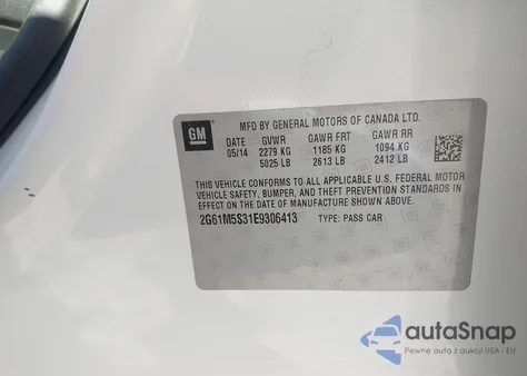 2014 Cadillac Xts Luxury из США, поврежденный, VIN 2G61M5S31E9306413